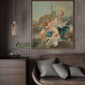 Venus Disarming Cupid-Francois Boucher,Home office Decor,Housewarming Gift,Vintage masterpiece Artwork,giclee print in various sizes