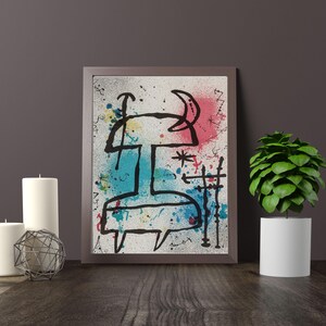 an untitled exhibition poster by Joan Miró,Home office Decor,Housewarming Gift,Vintage masterpiece Artwork,Expressionism,giclee print