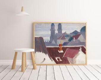 Egon Schiele Klosterneuburg Print, Expressionism Vintage Artwork