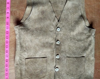 Braintanned deer hide vest