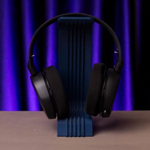 Navy Blue Headphone Stand: 3D Printed Desk Organizer (22.5x10x8 cm)