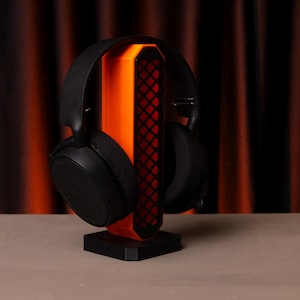 Headphone Stand | Bright & Stylish Headset Holder | Desk Organizer | 22.5x9x9 cm | 3D Printed Accessory | Headphone Holder for Gamers