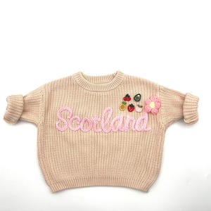 Custom Embroidered Baby Name Sweater, Baby Name Sweater, Unique Baby Sweater, Embroidered Sweater, Personalised baby Jumper, Baby Gifts