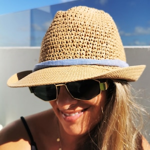 Custom hat for women – straw summer hat, personalized festival gift, handmade fedora style,