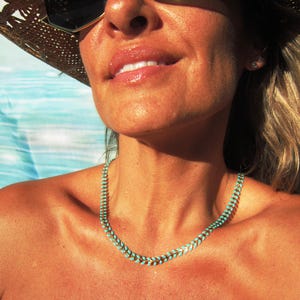 Dainty gold choker necklace for women in a minimalist boho style, handmade jewelry and custom necklace personalized gift for her.