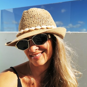 Custom hat for women – straw summer hat, personalized festival gift, handmade fedora style,