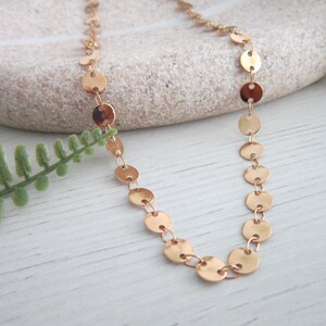 Dainty gold choker necklace for women in a minimalist boho style, handmade jewelry and custom necklace personalized gift for her.