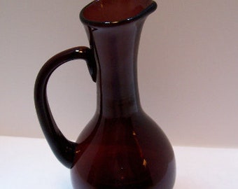 Water Pitcher, Ewer, Blown Glass, Purple Pitcher, Blown Glass Pitcher