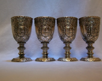 Corbell Silver Co. Silver Plate Goblets, Miniature  Goblets, Shot Glasses, Barware