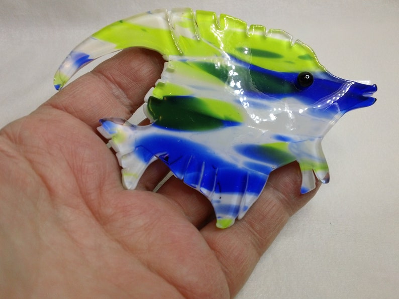 Mosaic Supplies Stained Glass Jack Knife Fish Glass Fish Etsy