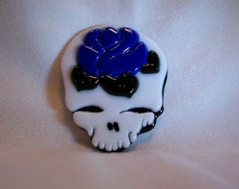 Skull, Glass Skull, Mosaic Supplies, Rose and Skull, Dichroic Glass, Sugar Skull