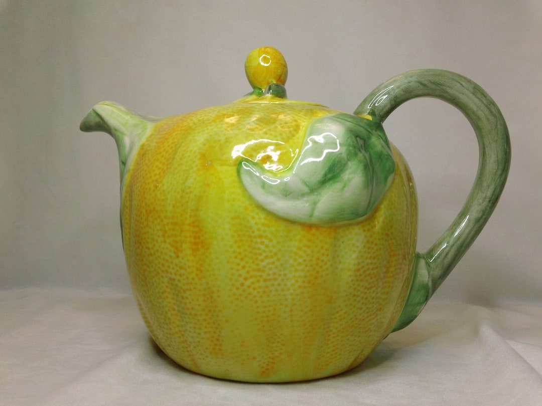 Tea Pot, Large Tea Pot, Made in Portugal, Portuguese Orange, Orange Tea