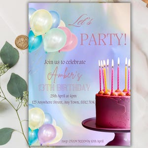Editable Birthday Invitation Template, Printable Birthday Party Invitations, Digital Kids Party Invite Boys & Girls Birthday Card Evite