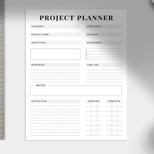 Printable Project Planner | Project Management | Business Planner | Project Manager | Project Timeline | Digital Planner | Project Tracker