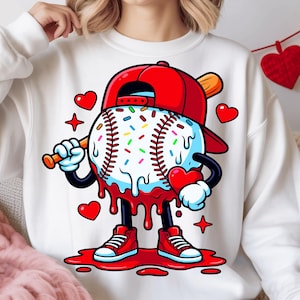 Baseball Drip Valentine Bundle PNG | Cool Sports Valentine Design for Boys & Men | Game Day Baseball Player Art | Digital Download image 1