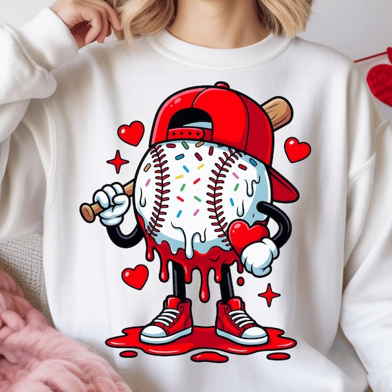 Baseball Drip Valentine Bundle PNG | Cool Sports Valentine Design for Boys & Men | Game Day Baseball Player Art | Digital Download