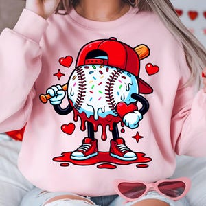 Baseball Drip Valentine Bundle PNG | Cool Sports Valentine Design for Boys & Men | Game Day Baseball Player Art | Digital Download image 4