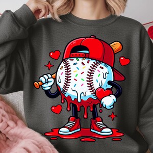 Baseball Drip Valentine Bundle PNG | Cool Sports Valentine Design for Boys & Men | Game Day Baseball Player Art | Digital Download image 5