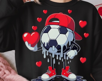 Valentine Soccer Heart PNG | Drip Sport Love Design | Boys Soccer Game Day Graphic | Valentine Digital Download