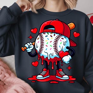 Baseball Drip Valentine Bundle PNG | Cool Sports Valentine Design for Boys & Men | Game Day Baseball Player Art | Digital Download image 8