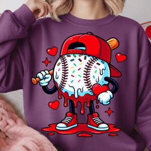 Baseball Drip Valentine Bundle PNG | Cool Sports Valentine Design for Boys & Men | Game Day Baseball Player Art | Digital Download image 7