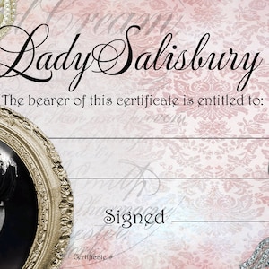 Lady Salisbury Gift Certificate
