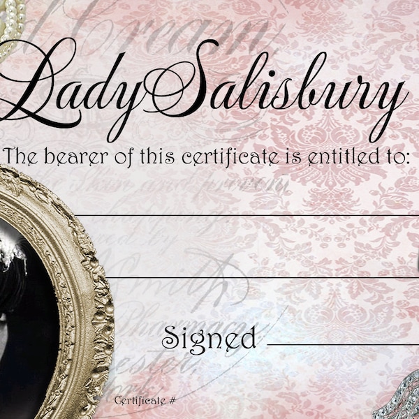 Lady Salisbury Gift Certificate