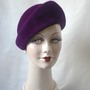 Ladies Purple Felt Hat - Handmade Hat