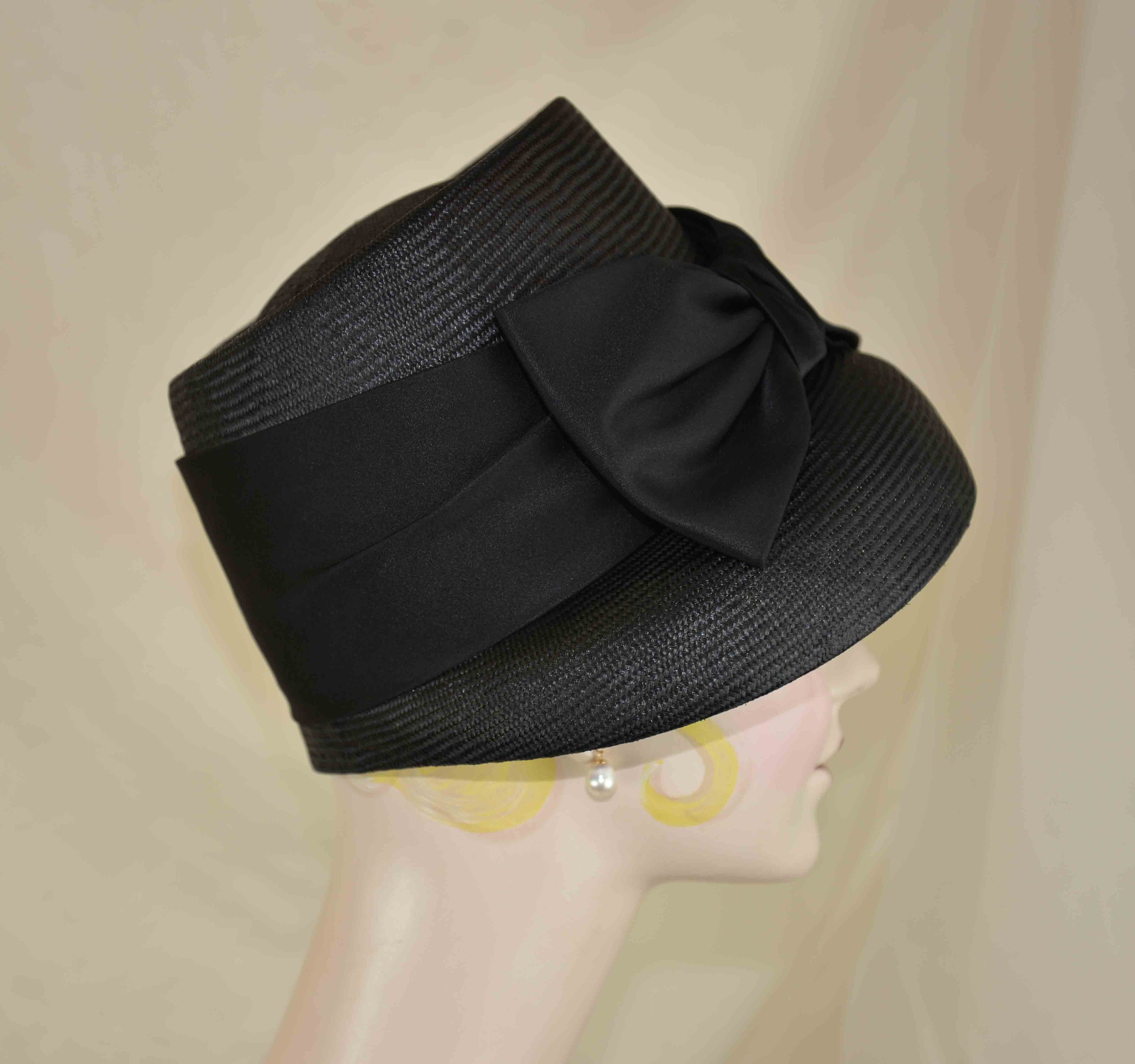 Elegant Ladies Black Tea Party Hat, Vintage Hat Etsy