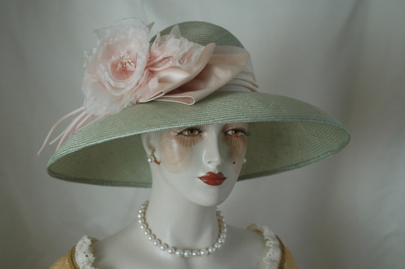 Kentucky Derby Hat, Green Straw Hat, Couture Hat Etsy