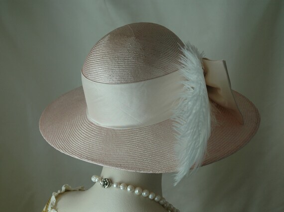 Ladies Pink Straw Hat 1920s Hat | Etsy 