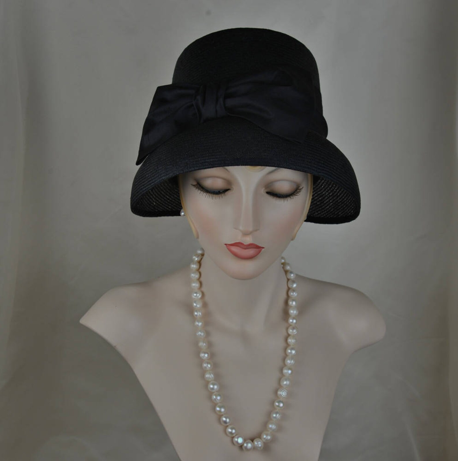 Elegant Ladies Black Tea Party Hat, Vintage Hat Etsy