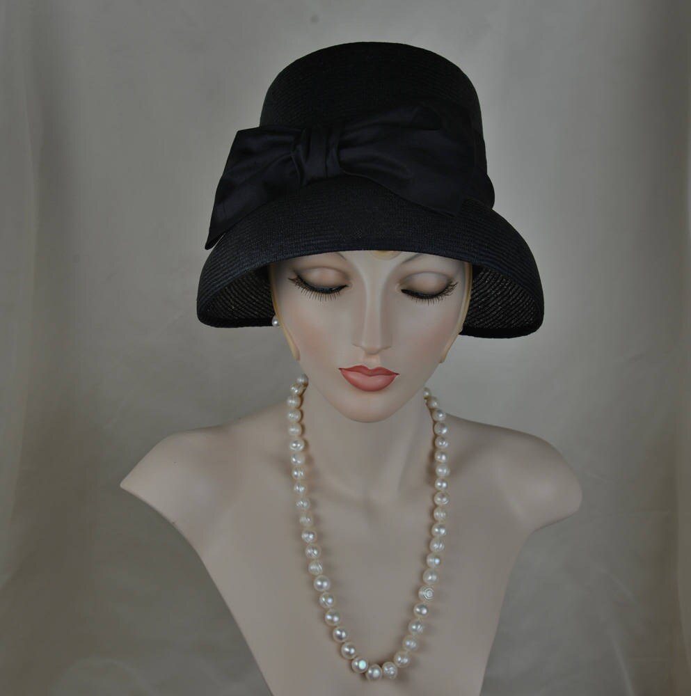 Elegant Ladies Black Tea Party Hat, Vintage Hat Etsy