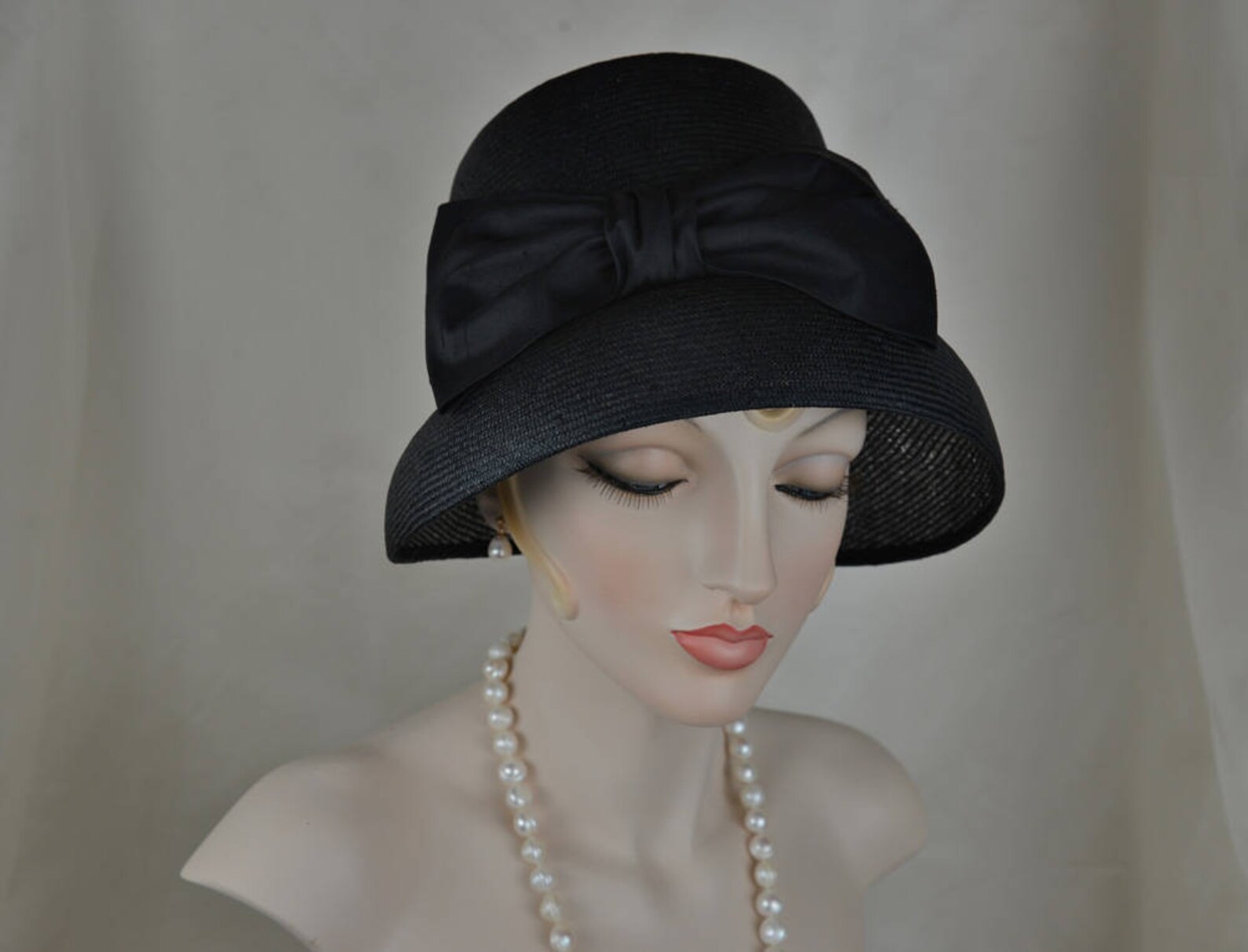 Elegant Ladies Black Tea Party Hat, Vintage Hat Etsy