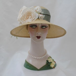 1920s Straw Hat, Garden Hat, Flapper