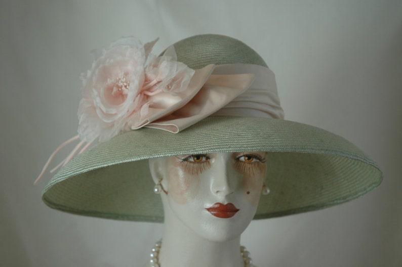 Kentucky Derby Hat, Green Straw Hat, Couture Hat Etsy