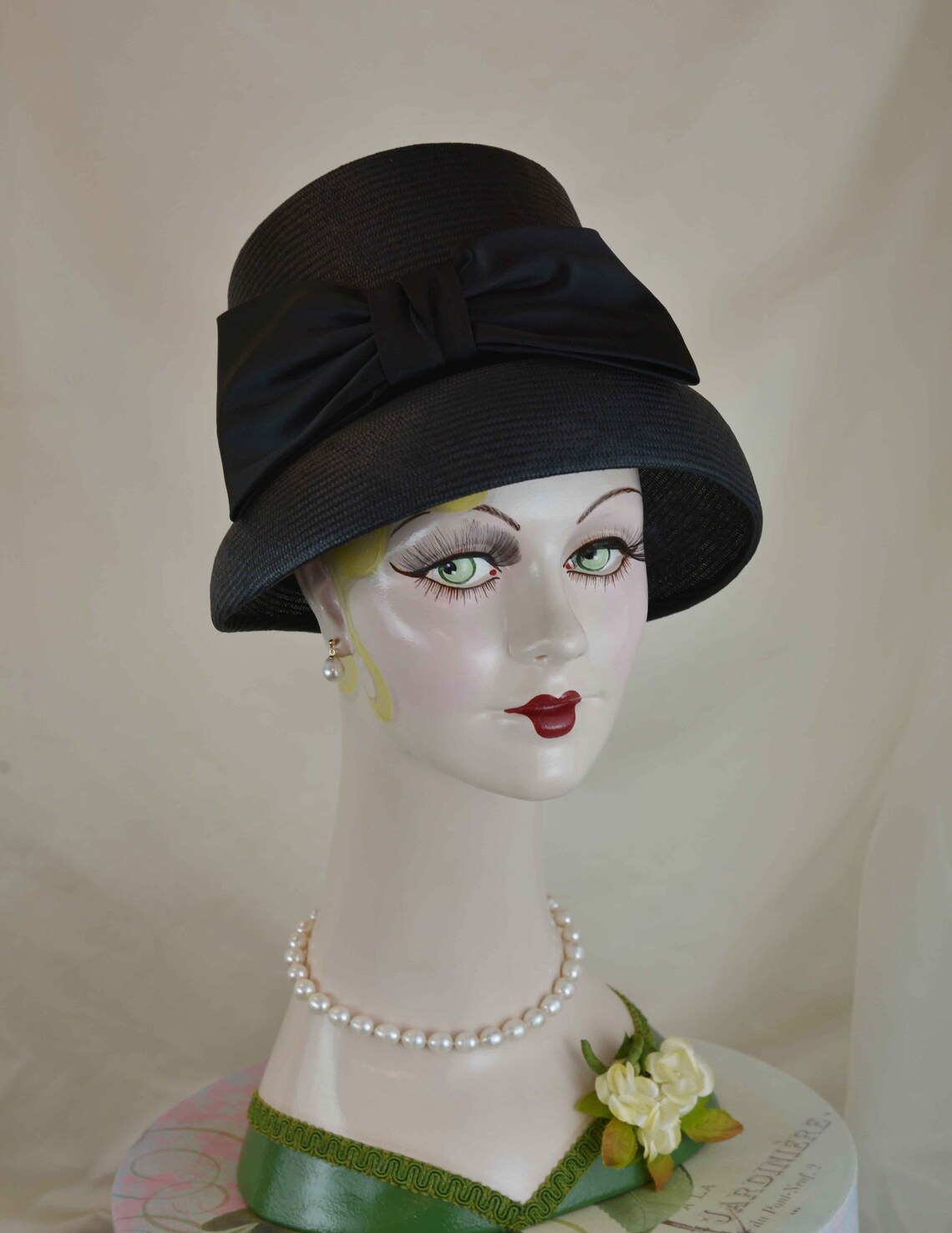 Elegant Ladies Black Tea Party Hat, Vintage Hat Etsy