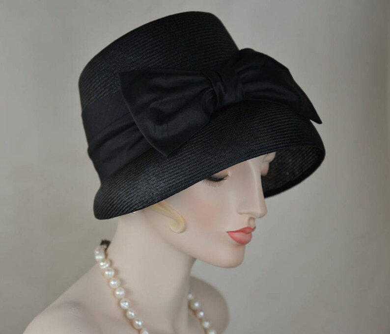 Elegant Ladies Black Tea Party Hat, Vintage Hat Etsy