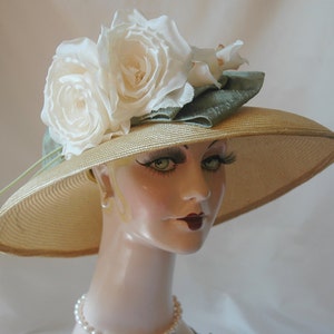 Kentucky Derby Hat, Ladies Straw Hat, Couture Hat