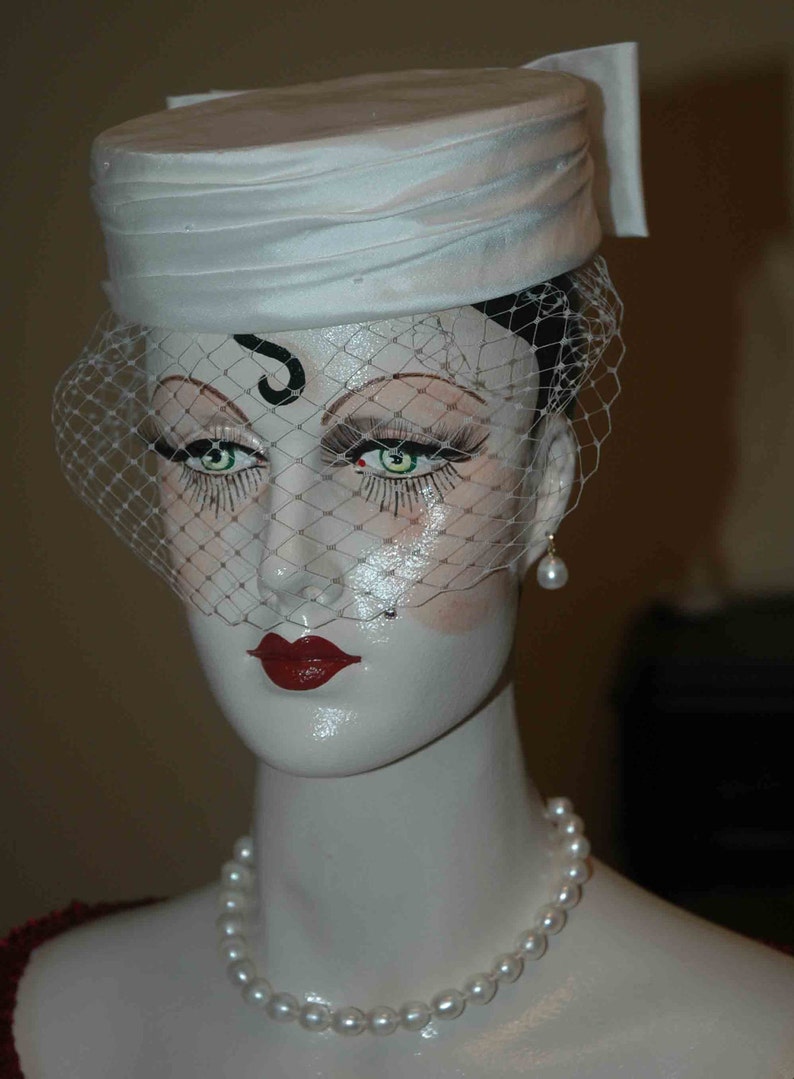 Silk Bridal Pillbox Hat Wedding Hat Etsy