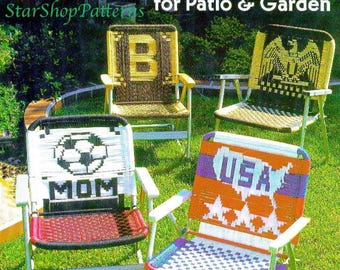 25 Macrame Lawn Chair Patterns Booklet • DIY Alphabet & Designs (PDF Download)
