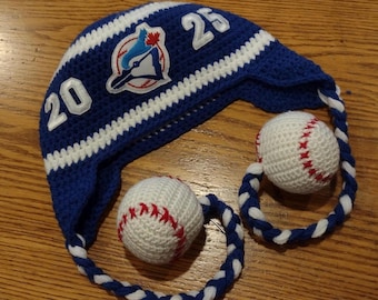 Handmade Toronto Blue Jays Beanie • 2025 World Series Inspired Hat • Custom Dates Available • Acrylic Yarn
