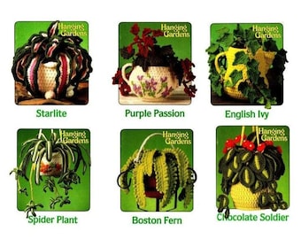 6 Crochet Ivy & Spider House Plant Patterns • Faux Plant Designs • Home Decor • Digital Download PDF