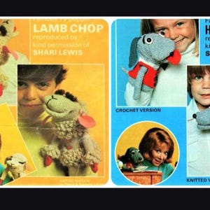 Lamb Chop and Hush Puppy Pattern • Hand Puppets • 2 Patterns - Crochet And Knit written patterns for each character • Digital Download 2 PDF