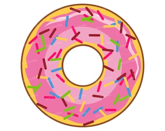 Donut SVG File, Sprinkle Donut Clipart, Sweet Doughnut Cake PNG