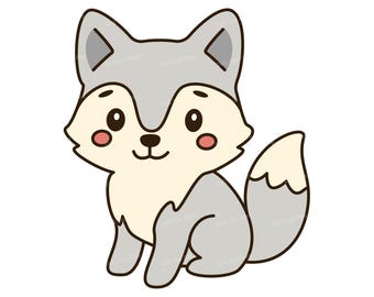 Baby Wolf SVG Clipart, PNG zum ausdrucken, Cartoon Tier