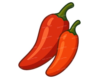 Hot Chili SVG, Red Pepper Clipart, Mexican Food Vegetable PNG