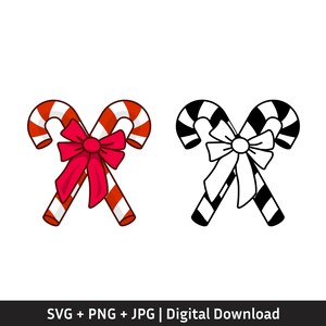 Zuckerstangen Schleife SVG, Weihnachten PNG Clipart, Ornament T-Shirt Design