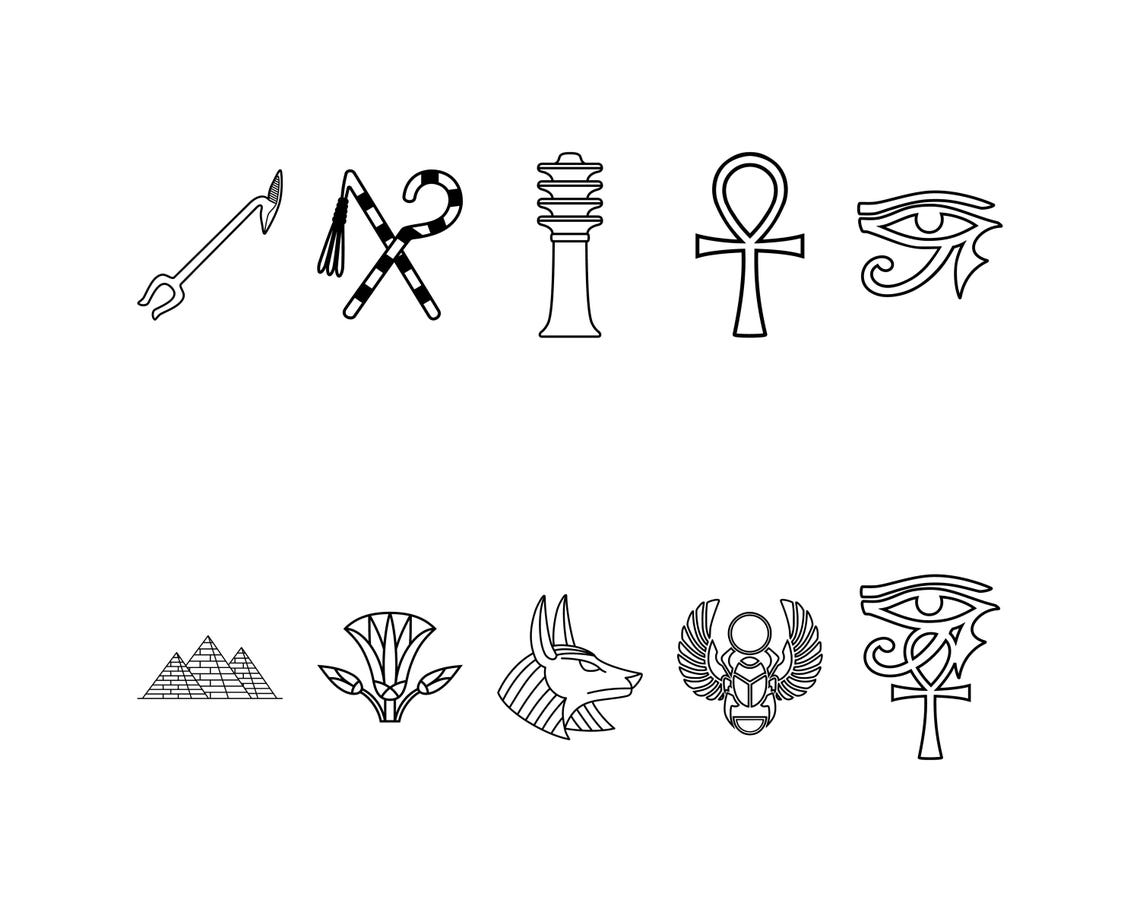 Egyptian SVG Bundle, Ancient Egypt PNG, Tattoo PNG Clipart, Files for ...