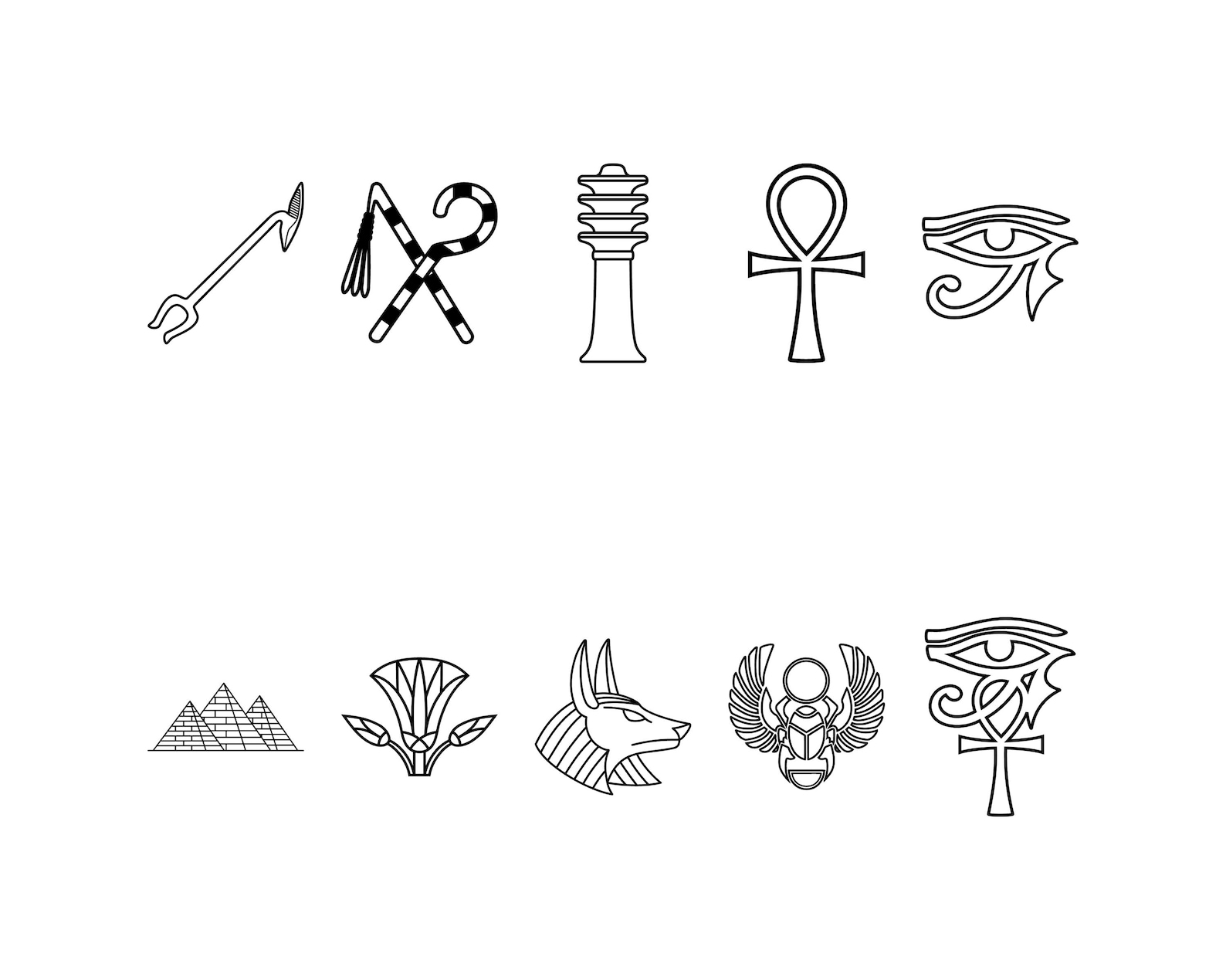 Egyptian SVG Bundle, Ancient Egypt PNG, Tattoo PNG Clipart, Files for ...
